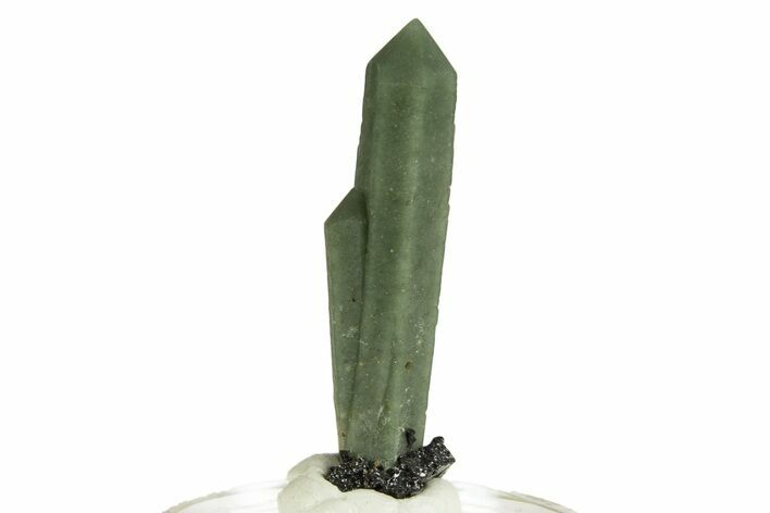 Green Hedenbergite Included Quartz Cluster - Mongolia #331899